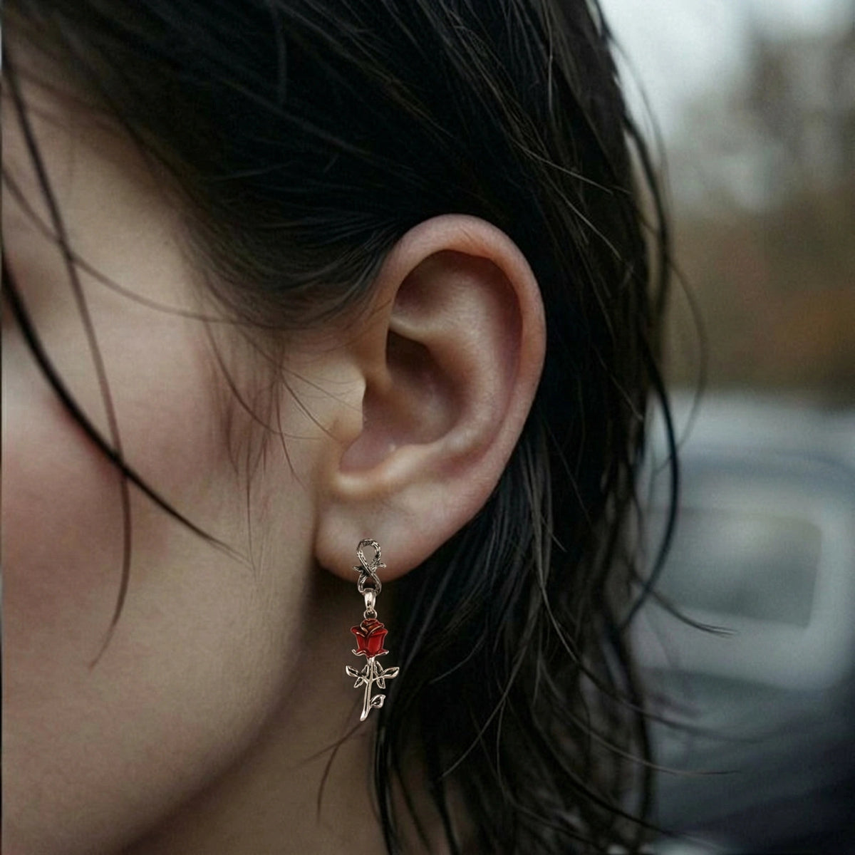 Serpent Rose Earrings by V3 Boutique