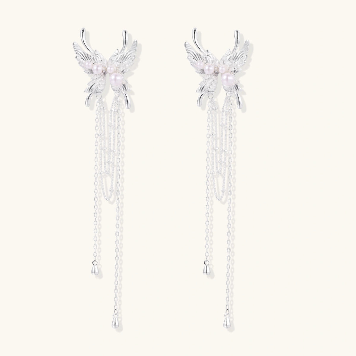Angel Wing Tassel Earrings by V3 Boutique