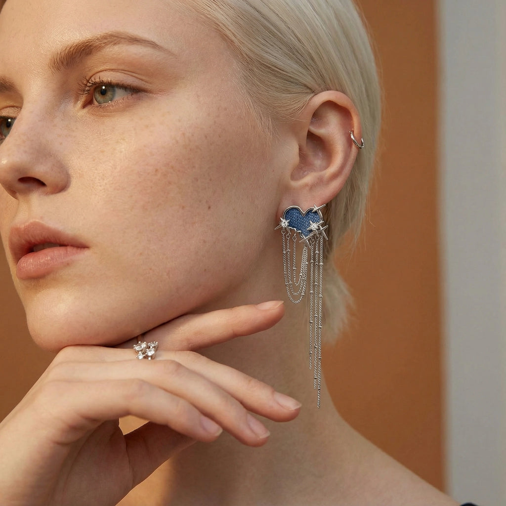 Starfall Heart Earrings by V3 Boutique