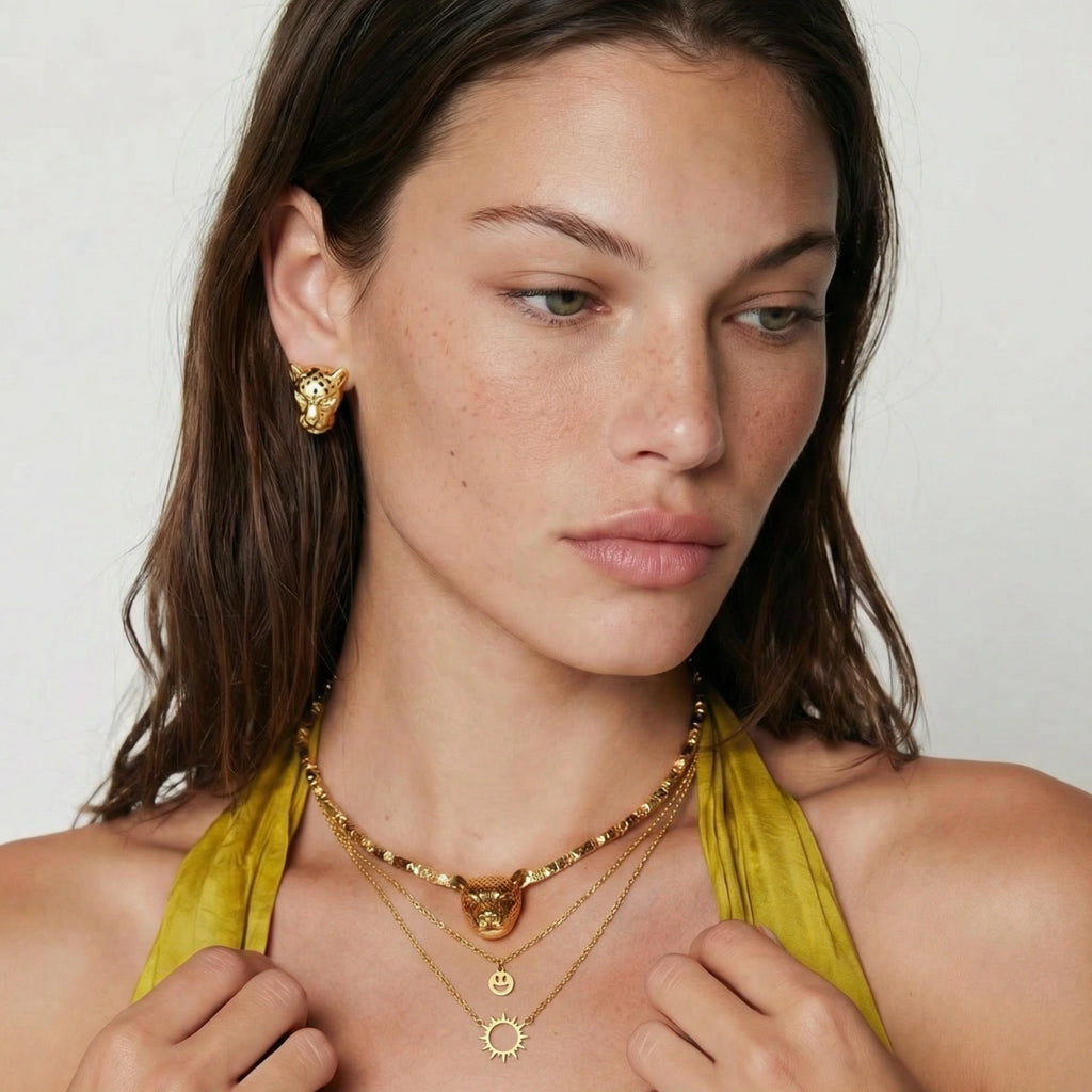 Sunshine Smiley Layered Necklace by V3 Boutique