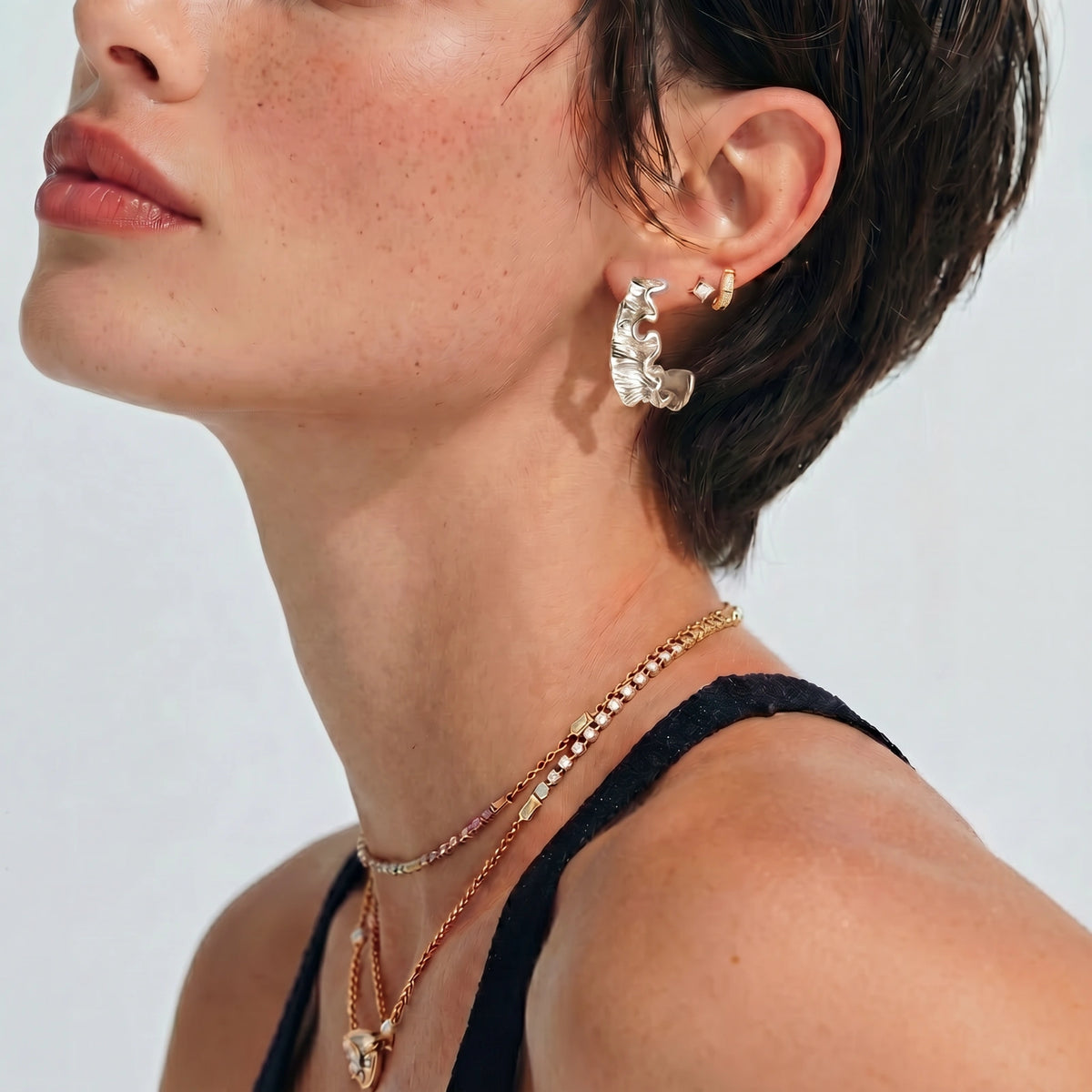 Ripple Hoop Earrings