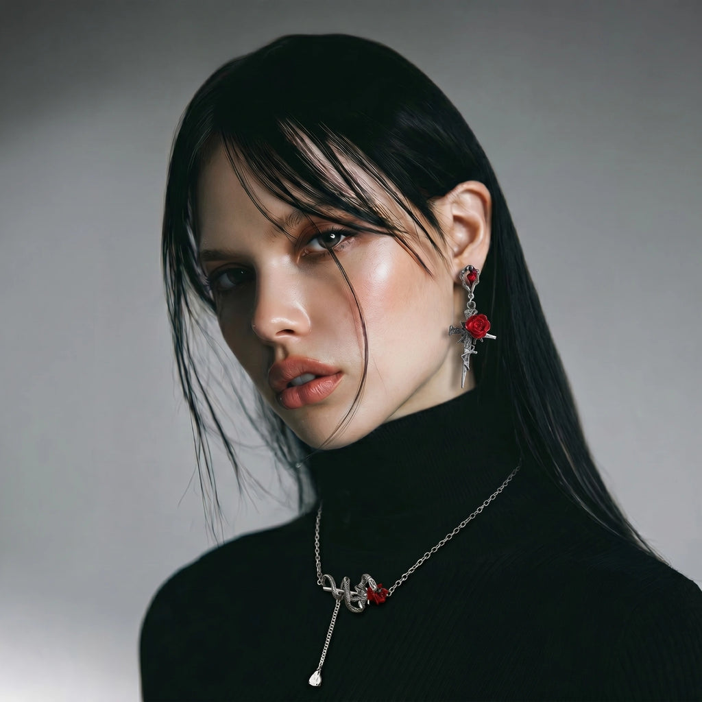 Thorn Rose Dagger Earrings by V3 Boutique