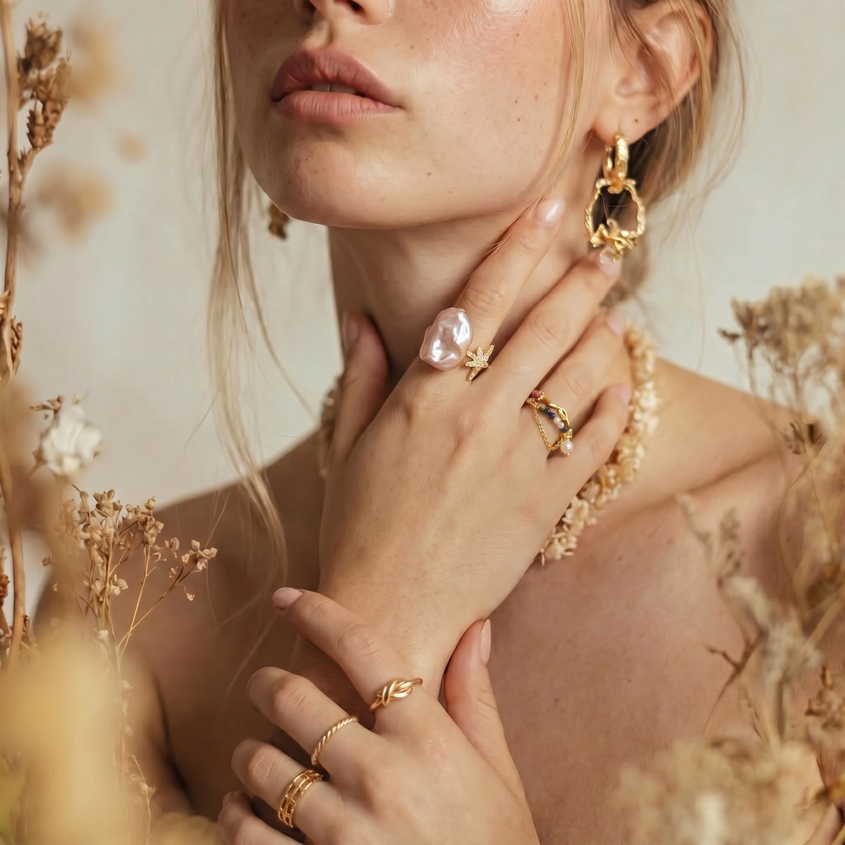 Starlit Pearl Dreams Ring by V3 Boutique
