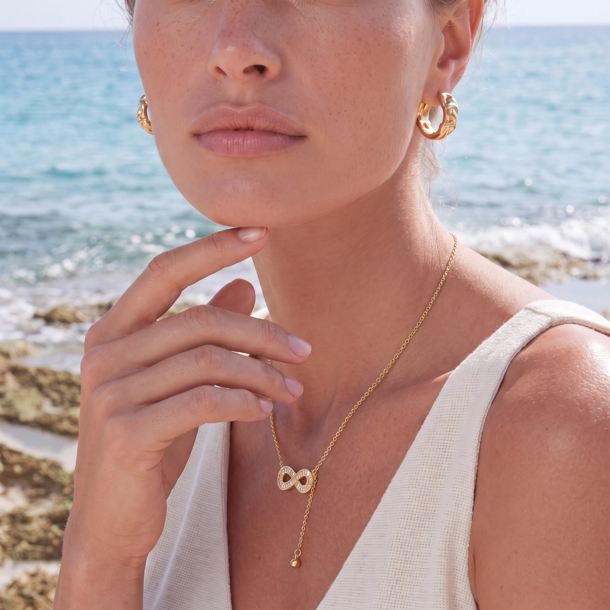 Infinity Sparkle Necklace by V3 Boutique