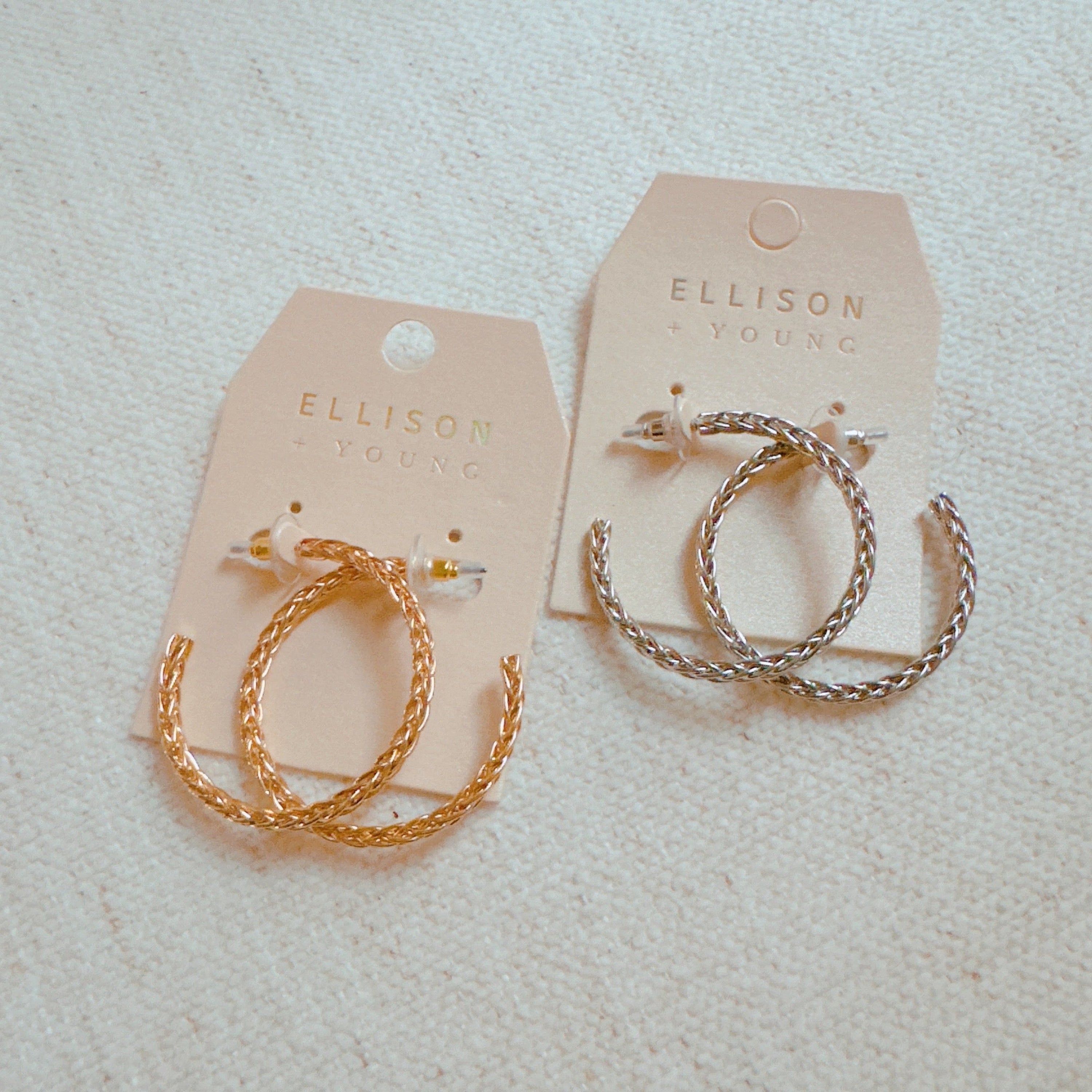 Weaved Golden Wire Hoop Earrings
