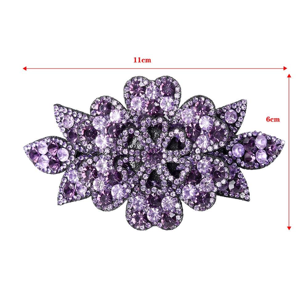 Crystal Flower Barrettes Hair Clips for Women Vintage Rhinestone Hairpins Headwear Girls Hair Accessories Jewelry Clips Fashion Hairgrips Accessories For Party